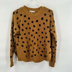 Madewell brown sweater with black polka dot top size XXS